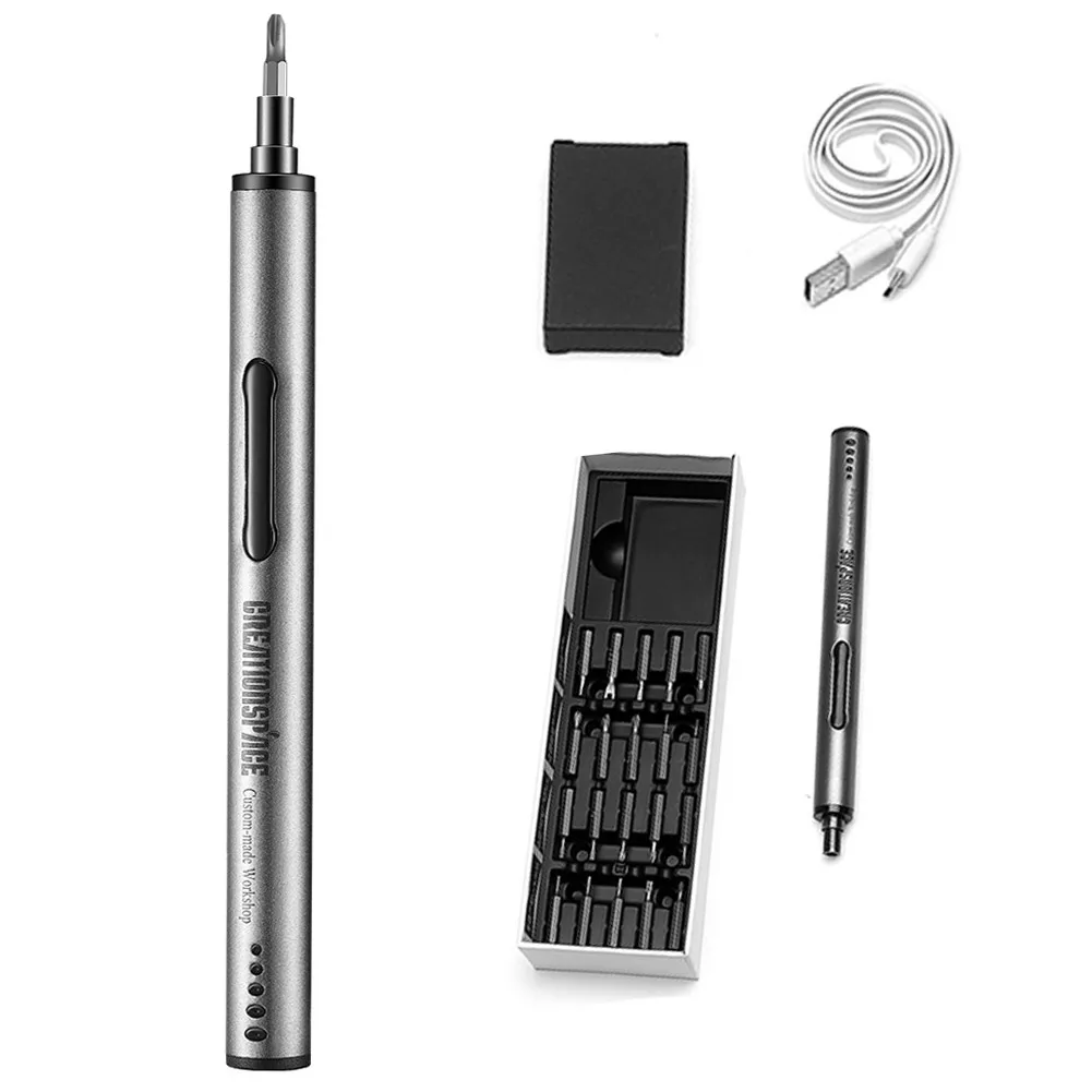 

Mini Electric Screwdriver Set Repair Tool Kit Portable with LED Light for Computer Laptop DC120