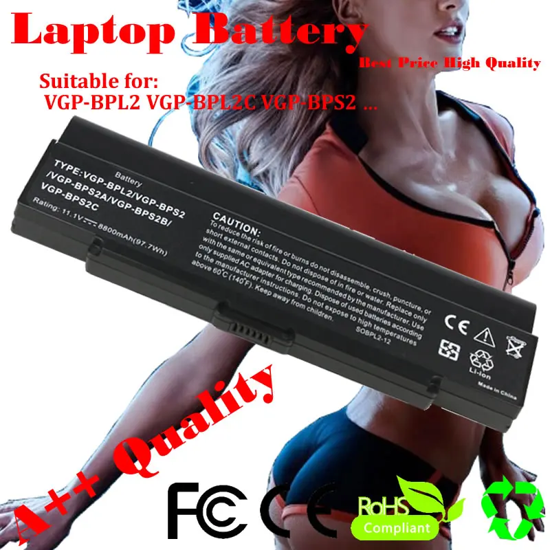 

JIGU Laptop battery For Sony VGP-BPL2 VGP-BPL2C VGP-BPS2 VGP-BPS2A VGP-BPS2B VGP-BPS2C VGN-AR11 VGN-AR21 VGN-C51 VGN-C61 Series