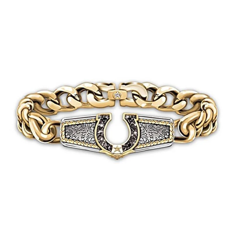 

Newest Women Shiny Gold Horseshoe U-shaped Bracelets For Women Charm Bangles Fashion Jewelry Best Gift 2019