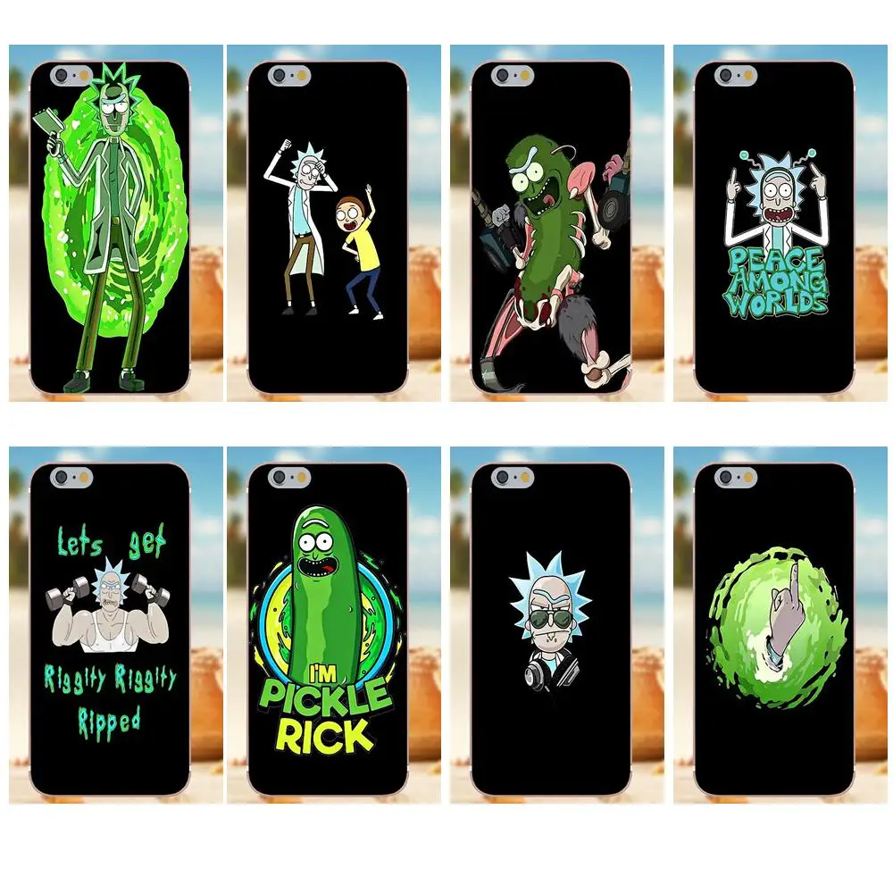 

For Galaxy Alpha Core Prime Note 4 5 8 S3 S4 S5 S6 S7 S8 S9 mini edge Plus Soft Case Capa Cover Rick And Morty Black Super