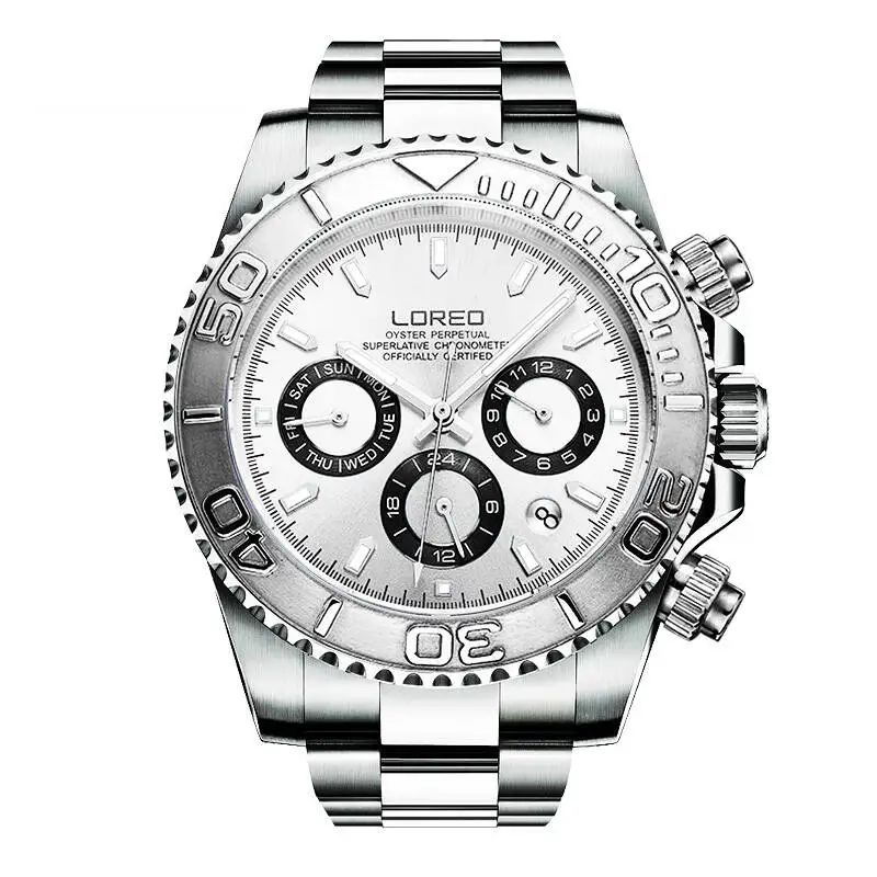 

LOREO 9208 Germany watches men luxury brand automatic self-wind multifunction Calendar Chronograph sapphier professional diver