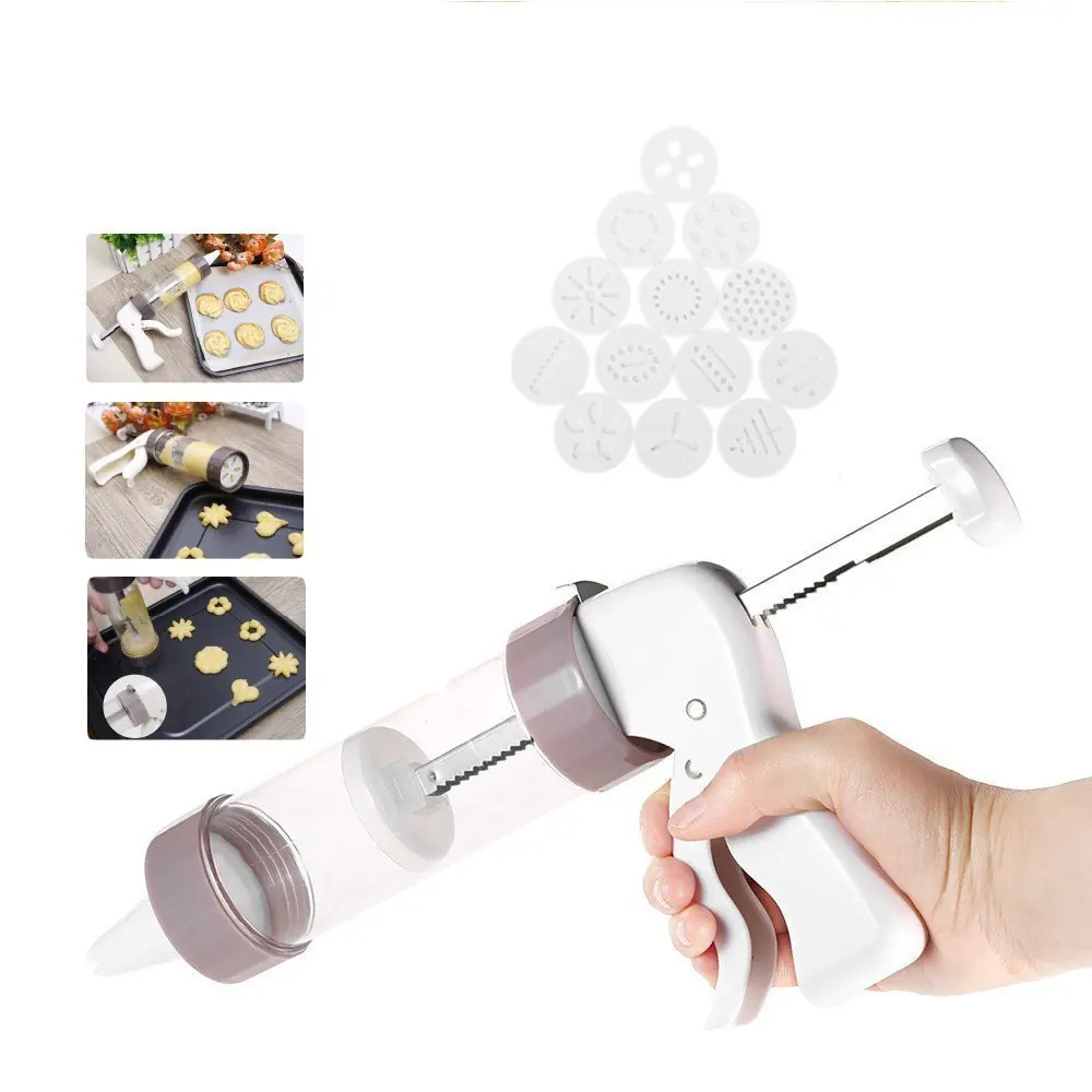 

Cookies Press Cutter Baking Tools Cookie Making Mold Cake decor Kitchen Tool Bakeware with 13 Cookie Molds and 6 Nozzles