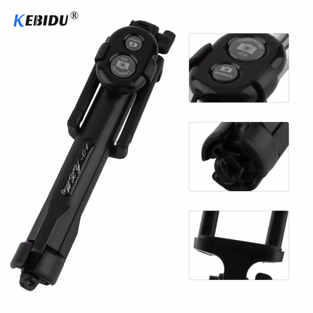 

kebidu Wireless Bluetooth Tripod Stand Selfie Stick Monopod For IOS Android Phones Desktop Tripod Holder Stand Mini Selfie Stick
