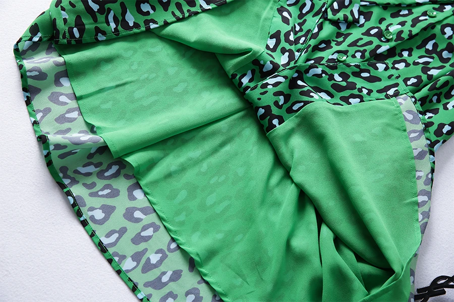 Truevoker летнее дизайнерское платье для женщин Высокое качество короткий рукав зеленый с леопардовым принтом до середины икры Длина роковой Ete Vestido