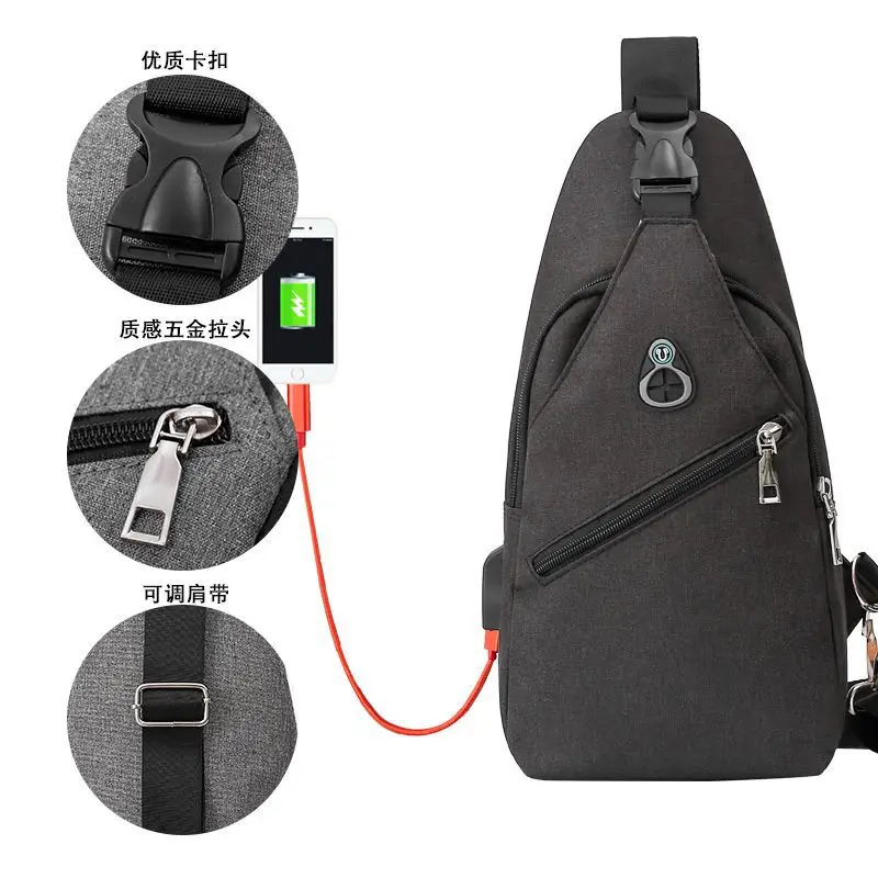 USB интерфейс груди сумки для мужчин женщин через плечо для мужчин женщин курьерские Сумки повседневное mochila