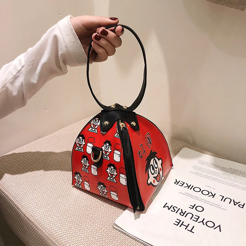 

New Trendy Fashion Women BagLeather Triangle Shape Wristlets Mini Clutch Tote Shoulder Crossbody Bags Femininas