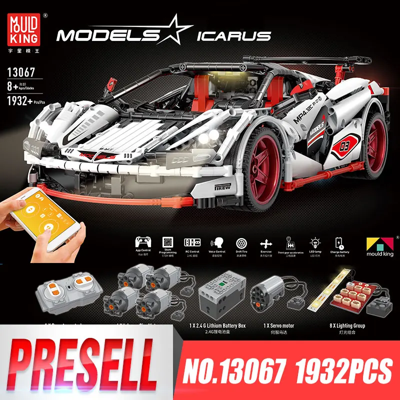 

MOULD KING LegoINGly Technic RC Racing Car Building Blocks MOC-3918 Veneno Roadster Lightening Sport Supercar Enlighten Bricks