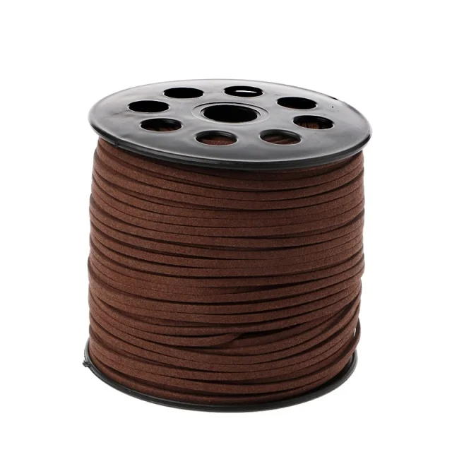 3mm 90M Faux Suede Cord Leather Lace Jewellery Making Beading Flat Thread String