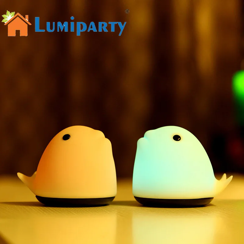 

LumiParty Whale Colorful Changing Touch LED Night Light Clap Decompression USB Rechargeable Nightlight Mobile Phone Support
