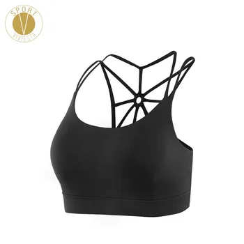 

Strappy Back Stylish Sports Bra Women's Workout Swimming Yoga Outdoor Active Multi Straps Leisure Designer Sexy Bra Crop Top