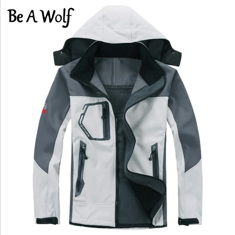 Be A Wolf Outdoor Hiking Softshell Jacket Men Windproof Waterproof Male