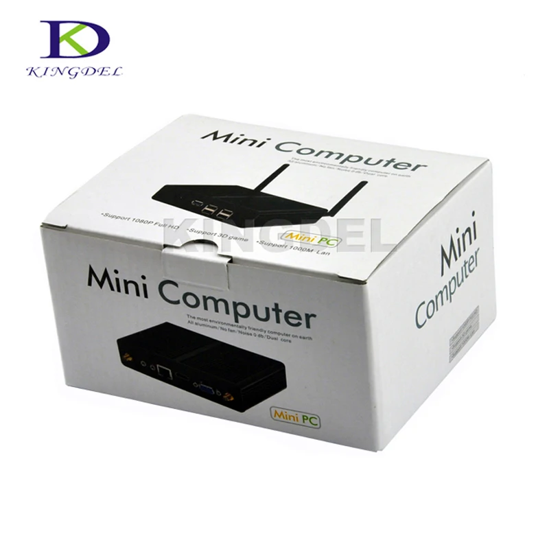 Kingdel безвентиляторный сливовый компьютер Celeron J1900 4 ядра Max 2,42 ГГц с Wi Fi HDMI VGA 2* COM USB3.0 Intel HD Графика мини-ПК