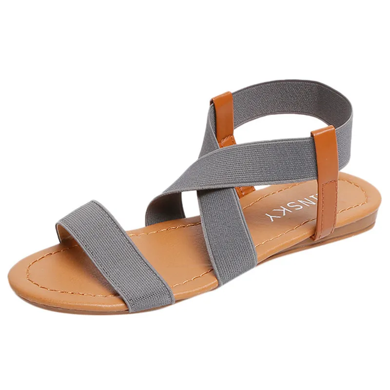 women sandals 2019 hot fashion Low Heel Anti Skidding Beach Shoes Cross Strap Sandals Peep-toe Sandals Casual female shoes New