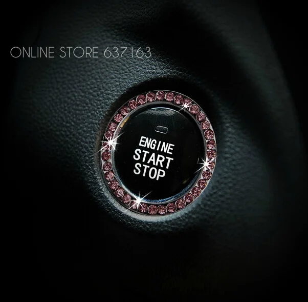 

Rhinestone Inlaid Push Start Button Ignition Sticker For Mercedes Benz W203 W210 W211 AMG W204 C E S CLS CLK CLA SLK A200 A180