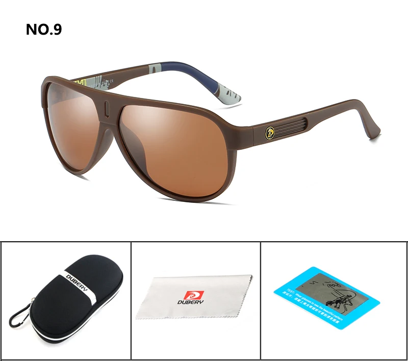Бренд dubery, дизайнерские поляризованные солнцезащитные очки, мужские солнцезащитные очки для вождения, мужские винтажные Ретро зеркальные очки, мужские очки, UV400, на молнии - Цвет линз: 09