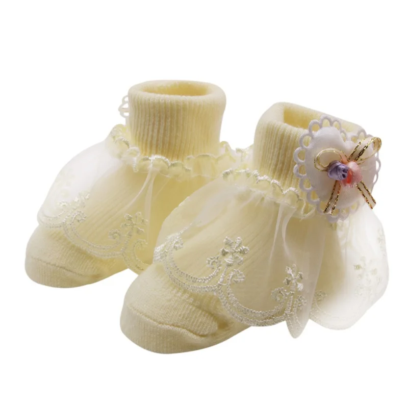 

Babys Girl Cute Socks Cotton Lace Bow Floral Print Socks Princess Party Toddler Children Socks