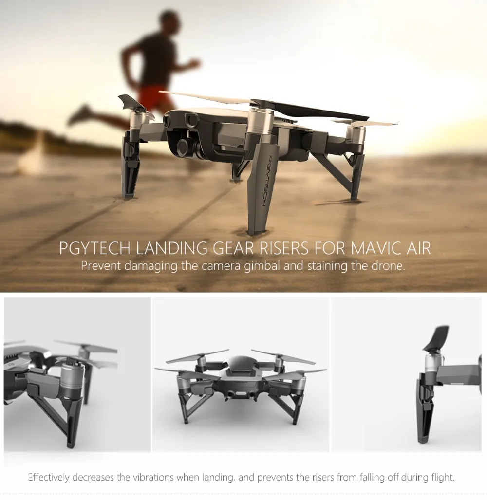 PGYTECH DJI Mavic Air standard Аксессуары комбинированная посадка раздвижение амортизатора шасси бленда посадочная площадка Дрон стикер тела для MAVIC AIR