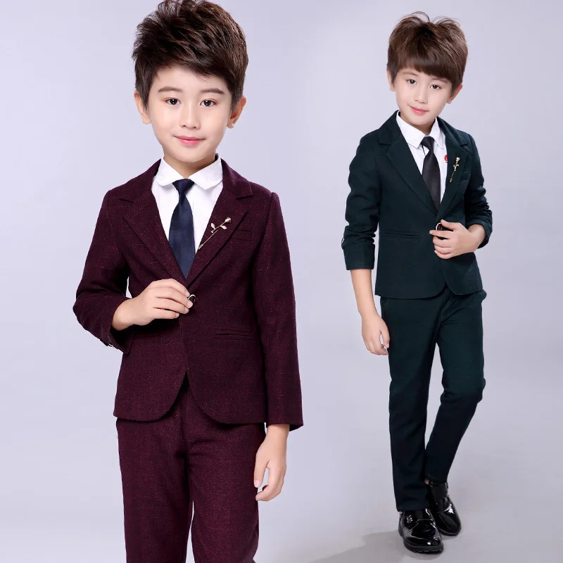 

Boys Formal Suits For Weddings Kids Prom Performance Party Blazer +Pants 2Pcs Tuxedo Clothing Set Child Gentleman Costume
