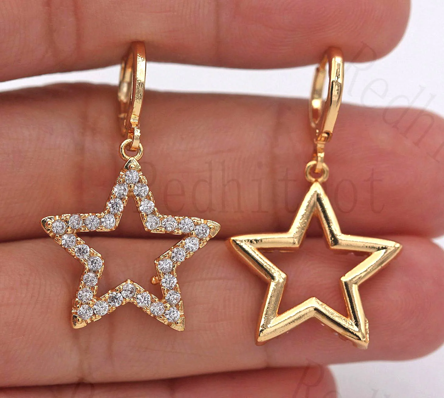 New Star серьги для женщин золотое покрытие полые висячие с цирконием роскошные