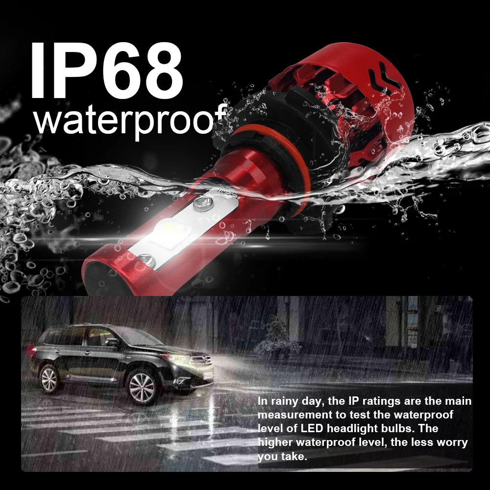 Roadsun H11 Светодиодный комплект для преобразования фар 9005 9006 12000LM 60 Вт супер яркий