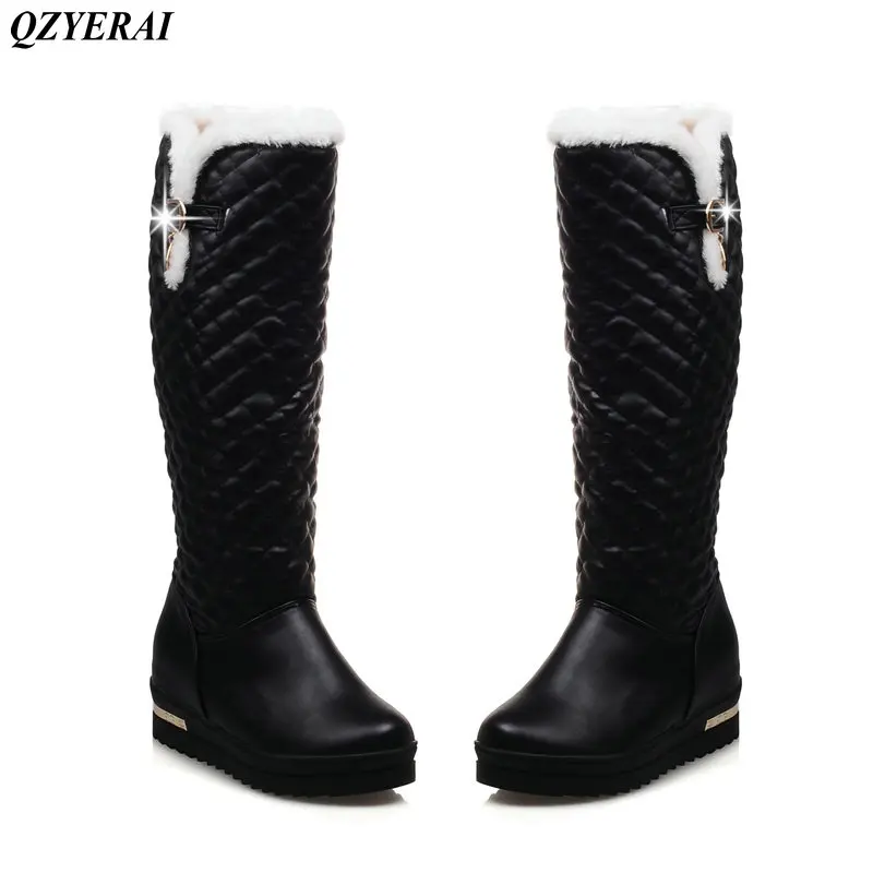 

QZYERAI New winter comfortable warm wool interior female boots fur shoes snow boots waterproof women's shoes