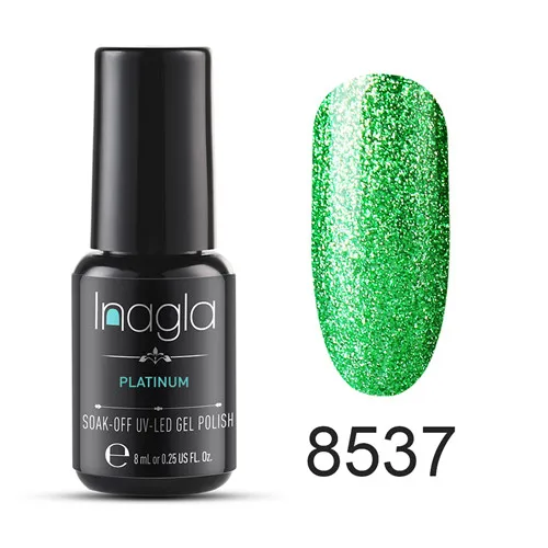 Inagla 8 мл дизайн ногтей замочить от платины УФ светодиодный Гель-лак для ногтей Vernis полуперманентный красочный Гель-лак топ и Базовое покрытие Гель-лак - Цвет: 8537