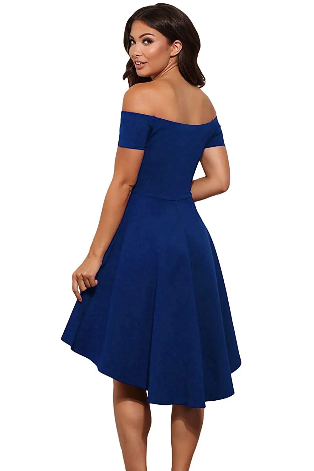 

2019 Women's Off The Shoulder Irregular Party Dress Summer Slash Neck Empire A-Line Casual Dress