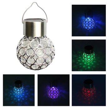 

Multicolor Solar Light Waterproof Solar Rotatable Outdoor Garden Camping Hanging LED Round Ball Lights Drop Shipping Solar Power