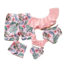 Одинаковый купальник для мамы и дочки, семейная одежда для купания, бикини для мамы, папы, сына, мамы и дочки, купальный костюм