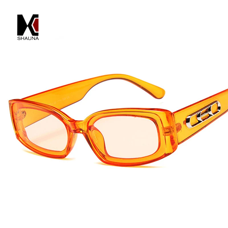 SHAUNA Ins популярные маленькие прямоугольные солнцезащитные очки для женщин