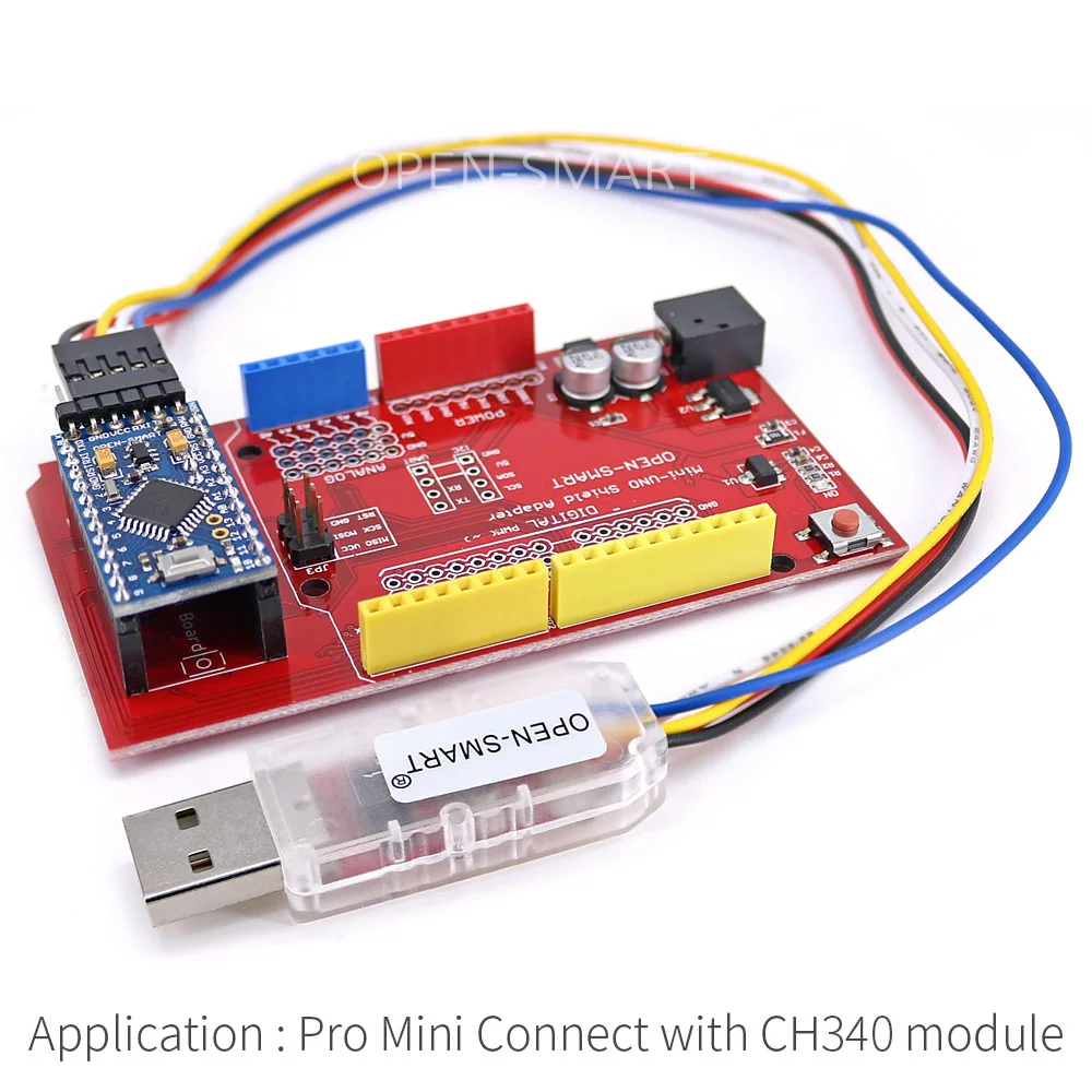 Плата Pro Mini ATmega328P + защитный адаптер UNO USB CH340G для TTL программатора легко загрузить