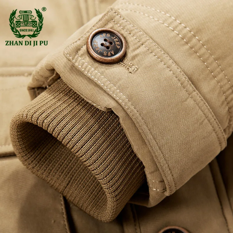 Мужская зимняя утолщенная теплая Повседневная брендовая армейская зеленая куртка пальто мужская хлопковая afs jeep хаки флисовая Толстая куртка пальто