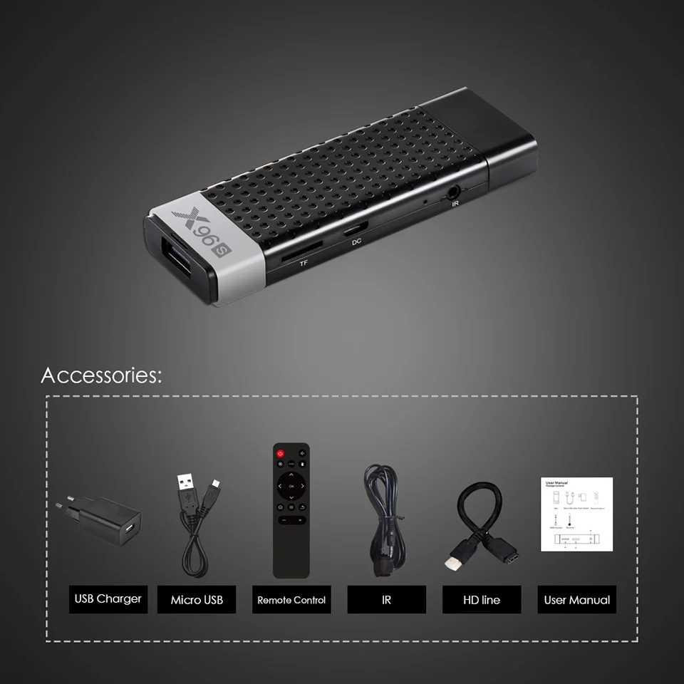 Мини ПК 4K Android tv Stick X96S Android 9,0 4 ГБ 32 ГБ Amlogic S905Y2 четырехъядерный BT4.2 4K smart tv Box 5 ГГц двойной wifi медиаплеер