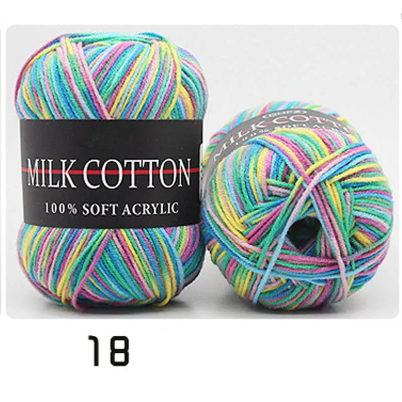 18 цветов хлопок шерсть пряжа молочный мягкий двойной вязание крючком свитер шарф шапка ручной вязки мягкая одинарная грубая шерсть