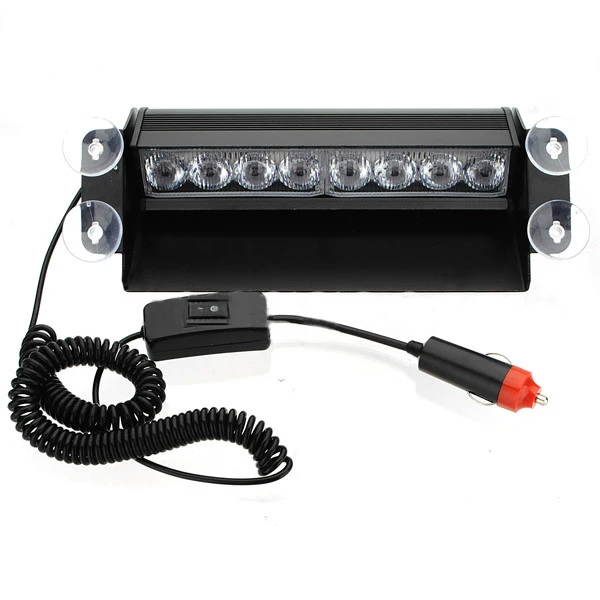 

10x) Car Vehicle 8 LED Emergency Dash Deck Truck Warning Strobe Flash Light White