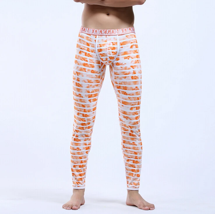 2016 New men's long johns 100% basic slim windproof cotton legging pajama themal beauty care long johns 5 colors