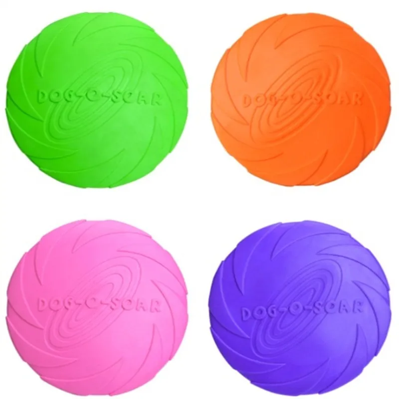 

ZHPZPET 2019 OutDoor Pet Toys New Large Dog Flying Discs Trainning Puppy Toy Rubber Fetch Flying Disc Frisby 15cm 18cm 22cm