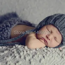 Для новорожденных капот. мягкий уголь серый ручной вязки капот. Наряд для фото новорожденных. простой, сладкий и классический ребенка капот