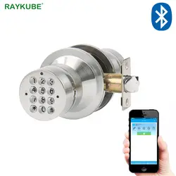 RAYKUBE ручка электронный дверной замок с Bluetooth цифровой код дверной замок приложение пароль без ключа Opeing Enter Home