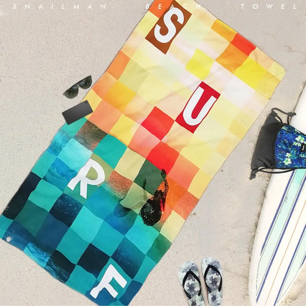 العلامة التجارية تصفح منشفة ستوكات السفر نزهة منشفة ركوب الأمواج الغوص هاواي المدمجة الشاطئ منشفة