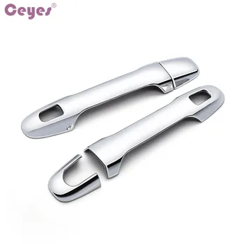 

Ceyes Car Styling Chrome Trim Car Accessories Protect Door Handle Covers Stivkers For Toyota C HR 2017 2018 CHR C-HR Car Emblems