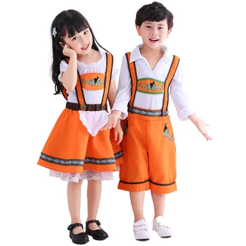 

Boys and Girls German Oktoberfest Beer girl Costume Boys Bavarian Lederhosen Germany Beer Festival Waiter Costume for Halloween