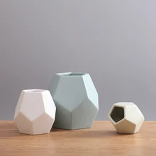 Простой керамический геометрический цветочный набор вазы, фарфоровая Алмазная форма, украшение для рукоделия, Декор, аксессуары