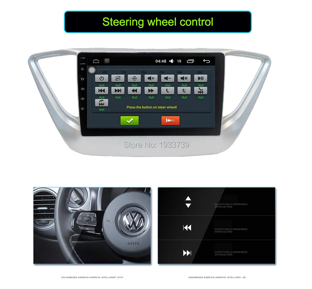 Perfect Funrover 9" 2 din Car DVD multimedia gps radio tape recoder Player For Hyundai solaris verna accent 2017-18 Navigation WIFI  rds 11