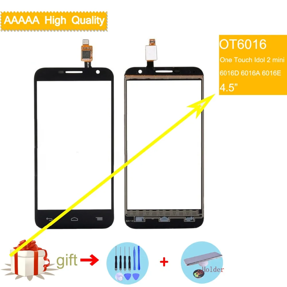 10 шт./лот сенсорный экран для Alcatel One touch Idol 2 mini 6016 6016D 6016A 6016E 6016X дигитайзер передняя