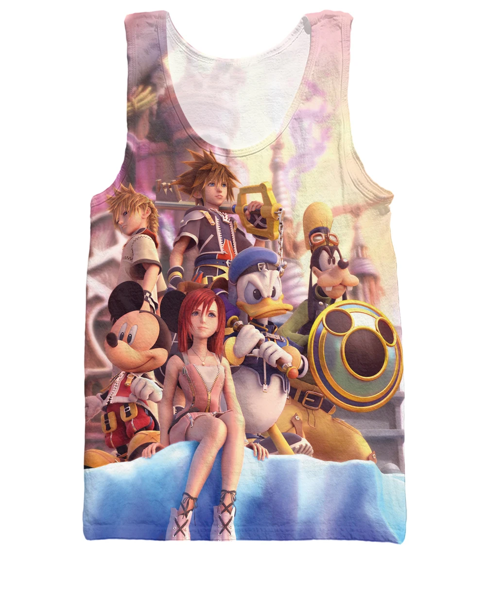 Kingdom Hearts майка Модная одежда Герои мультфильмов футболки Сора повседневная спортивная одежда топики женские хип-хоп рубашки для женщин мужчин