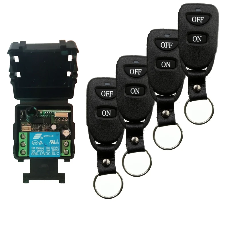 

DC12V 24V 1CH 10A Remote Control Light Switch Relay Output Radio Receiver Module and Belt buckle Transmitter window/Garage Doors
