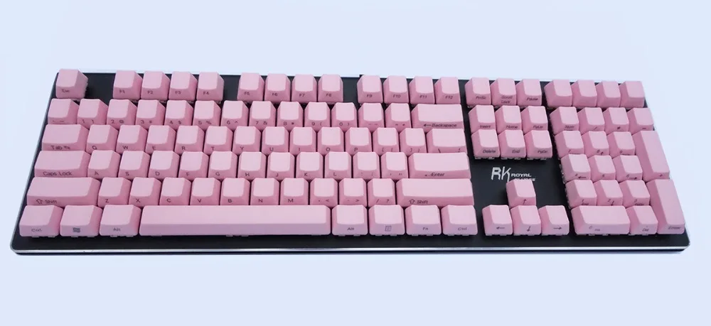 OEM розовые толстые клавиши PBT раскладка ANSI верхняя печать боковая пустая для