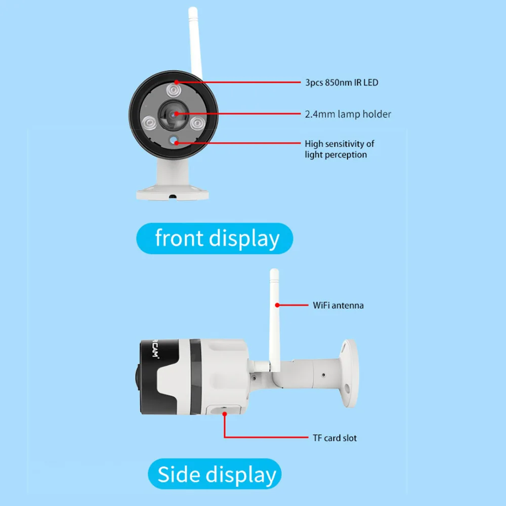 Vstarcam, 1080 P, ip-камера, уличная, Wifi, камера, IP66, водонепроницаемая, обнаружение движения, ночное видение, панорамная, цилиндрическая камера C63S