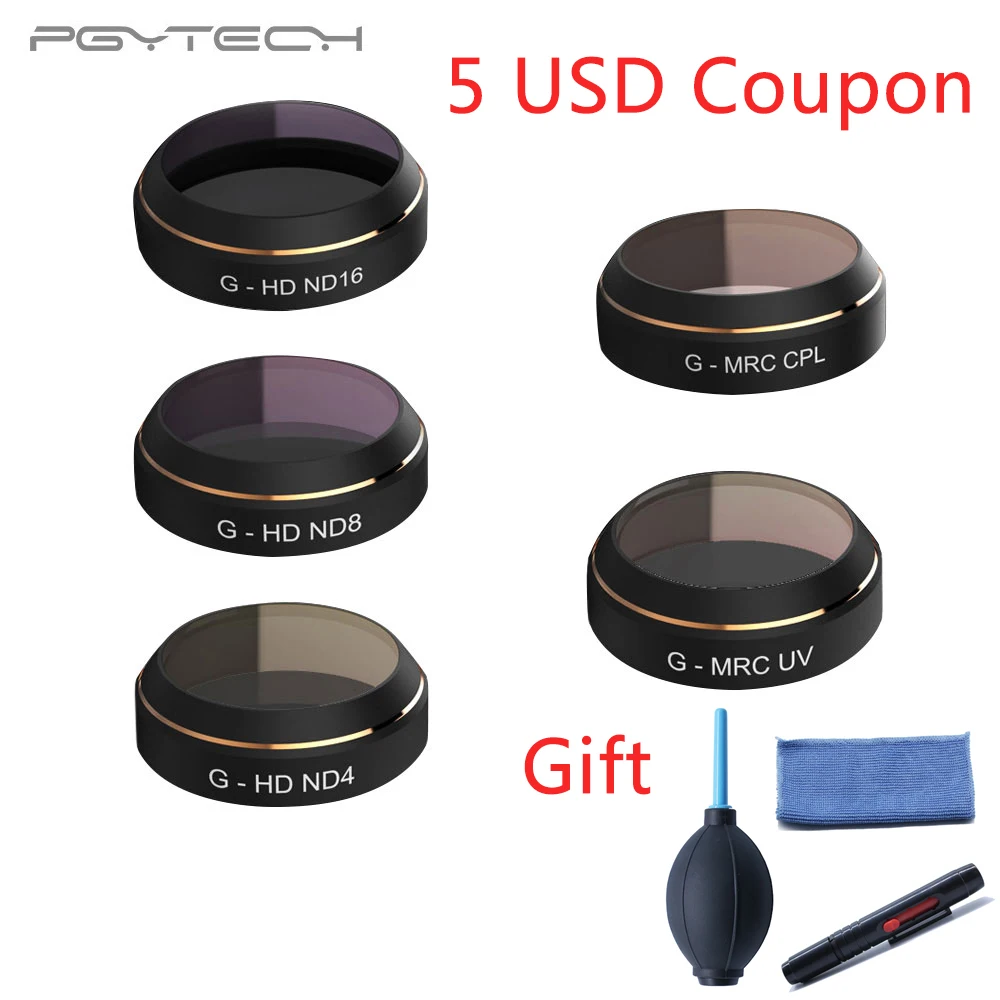

PGYTECH DJI MAVIC Pro Platinum Camera Lens Filter Combo Multi-Layer Coating Films ND4/8/16 G-UV CPL for HD Clear Lens
